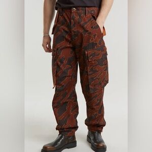 G-Star Raw Printed Straight-Fit Cargo Pants Men's 30/30 Rodeo Island Button Zip